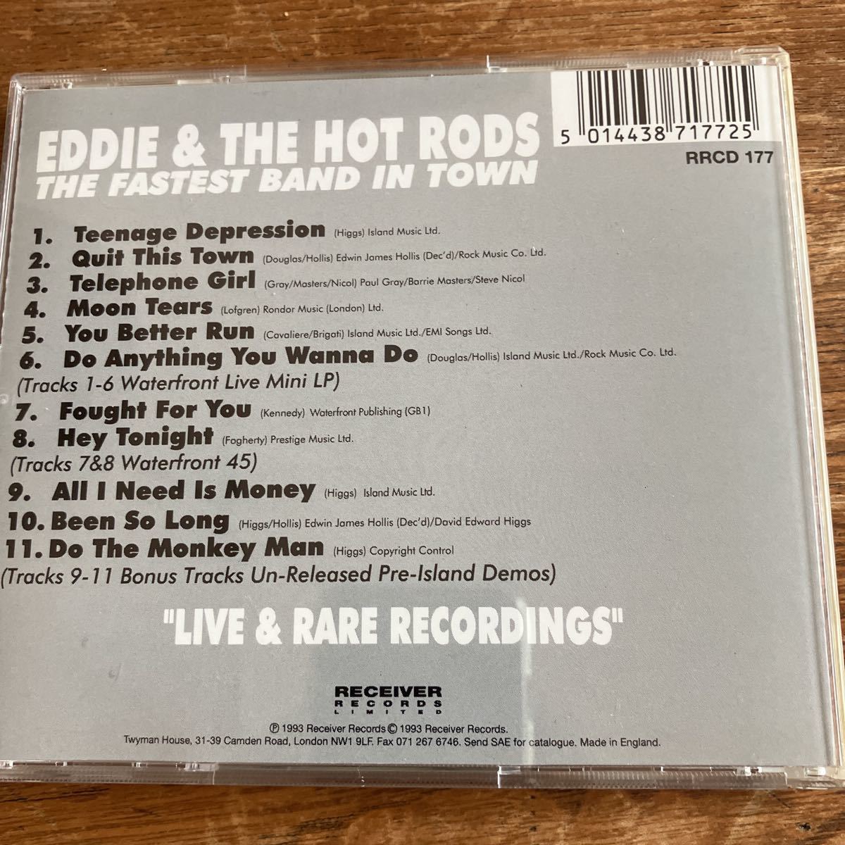 目立った傷や汚れなしエディ ザホットロッズ LIVE RARE EDDIETHE HOT RODS 廃盤 激レア ライヴ 未発表音源