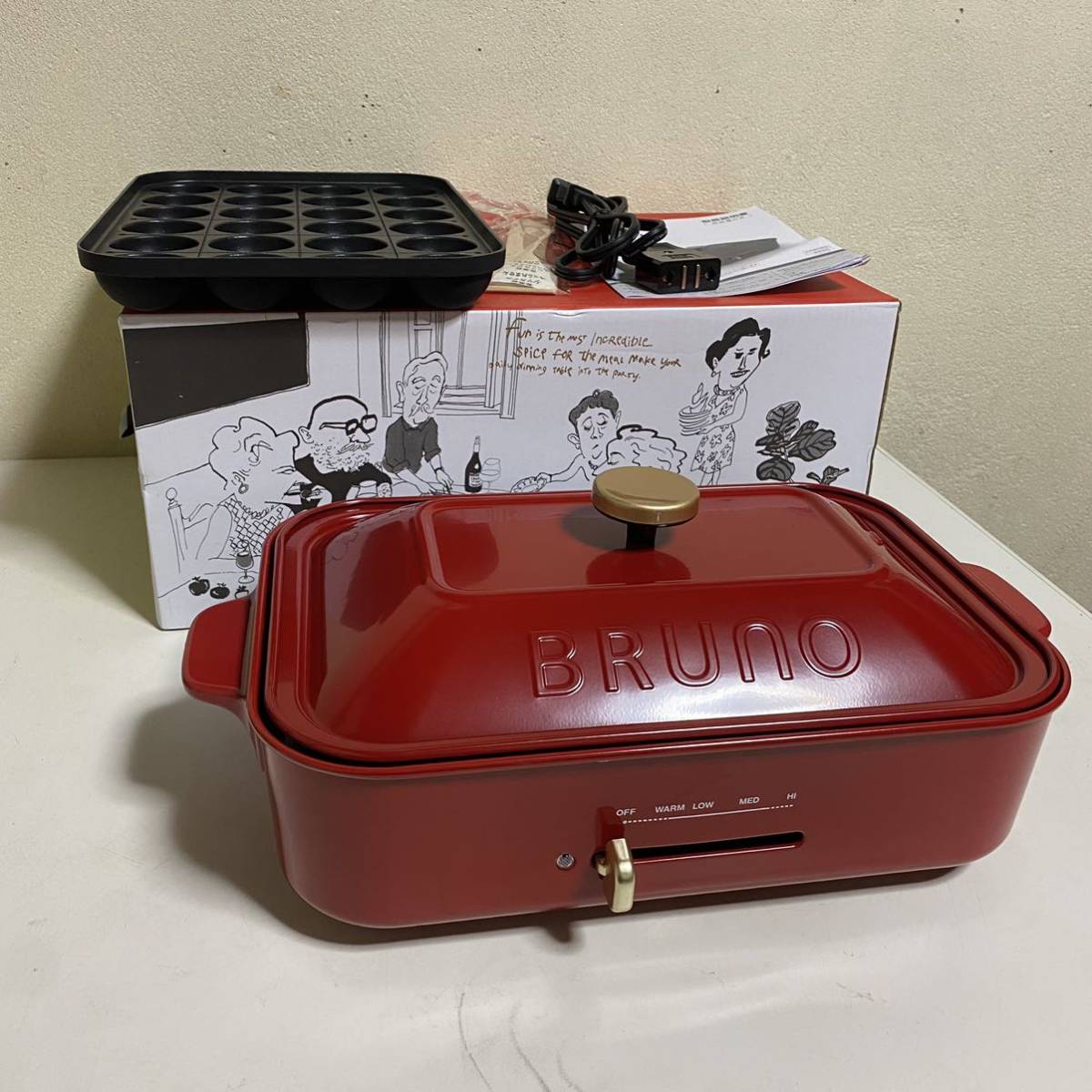 未使用売切り未使用 BRUNO ブルーノ Compact Hot Plate コンパクトホットプレート ホワイト BOE021