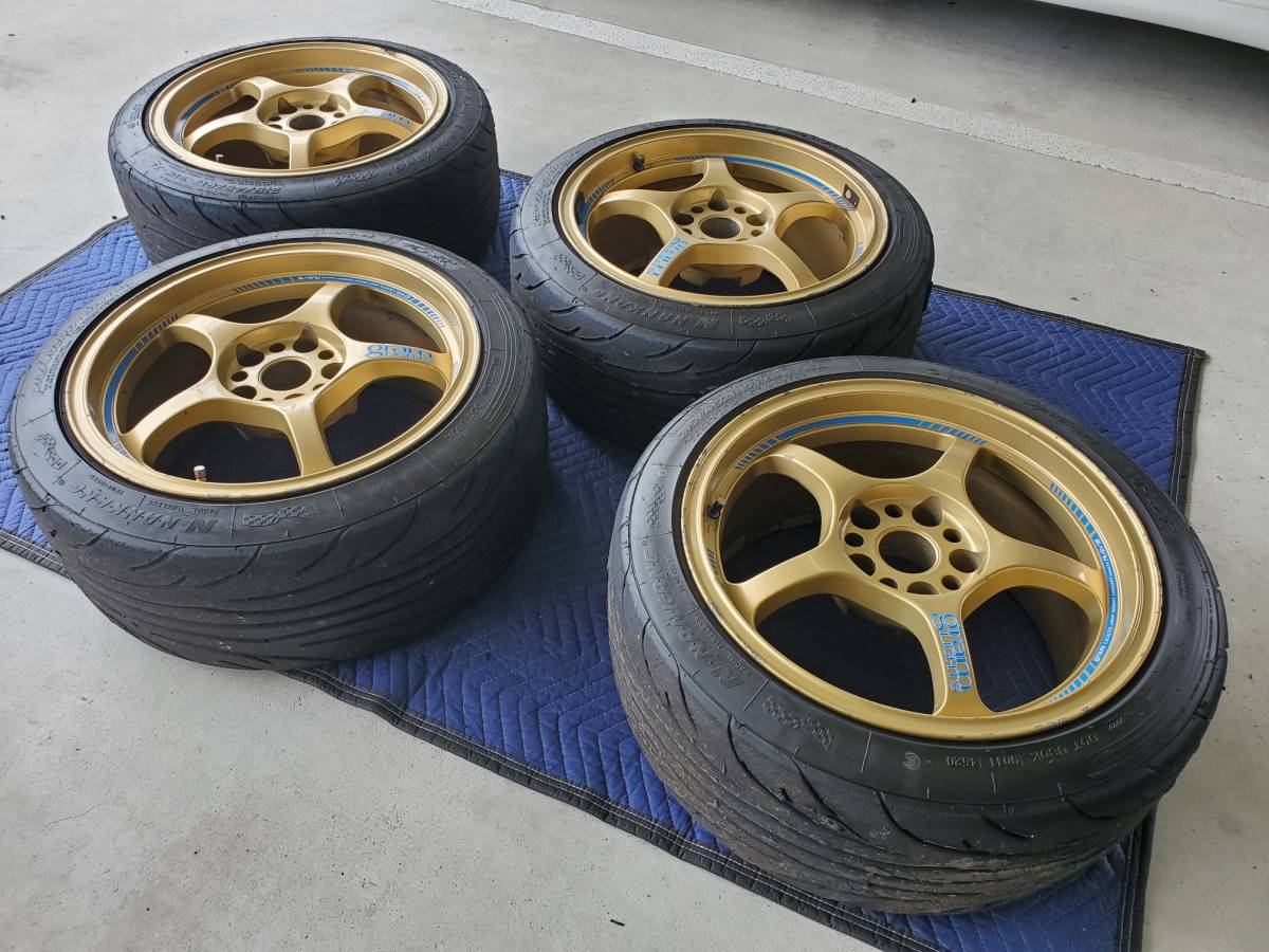 傷や汚れあり】☆レイズ グラムライツ57C 5本スポーク ゴールド 17