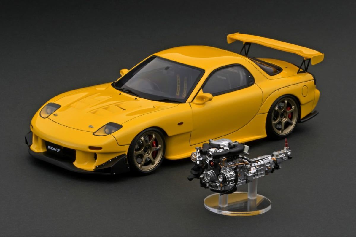 【未使用】Ignition Model 1/18 IG2229 Mazda RX7 (FD3S) Yellow With Engine IG