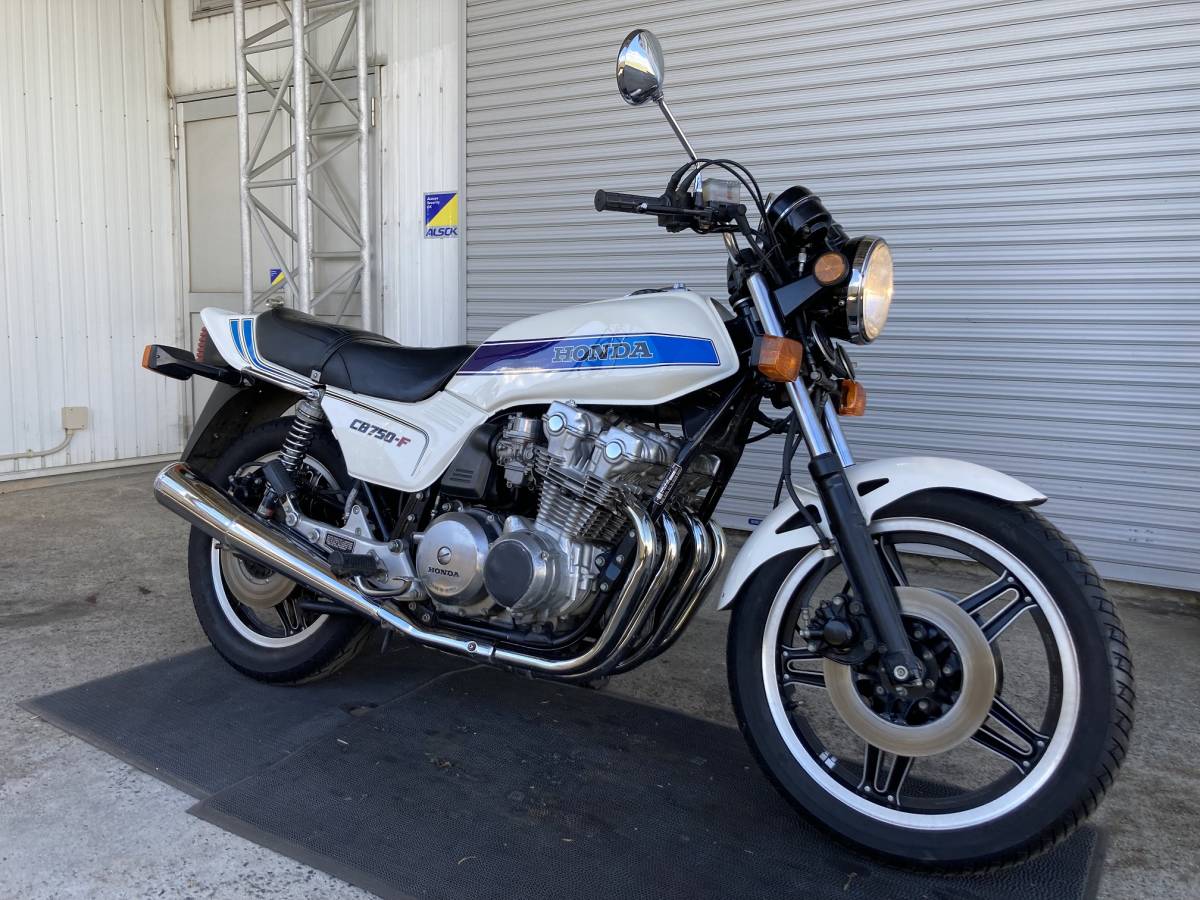 傷や汚れあり】CB750F RC04 白青18209 1982年式 程度良好!エンジン始動
