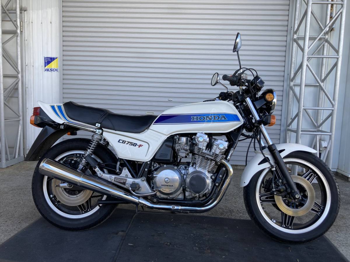 傷や汚れあり】CB750F RC04 白青18209 1982年式 程度良好!エンジン始動