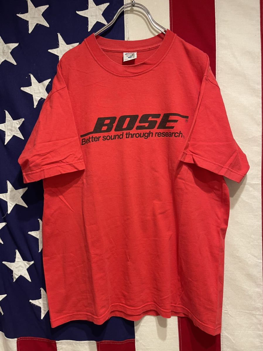 やや傷や汚れあり】☆90s☆USA製☆BOSE☆ボーズ☆企業ロゴ☆半袖☆T 