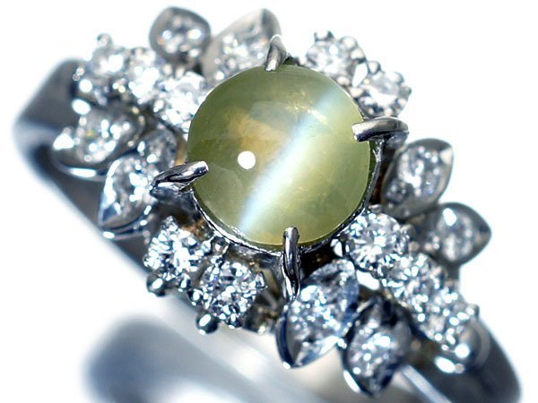 希少石 クリソベリル キャッツアイ リング フリーサイズ 希少石 クリソベリル キャッツアイ リング フリーサイズ