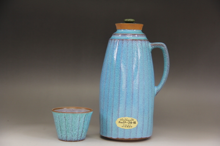 清水焼 陶泉作 急須 湯呑み 保温保冷ポット セット レトロ
