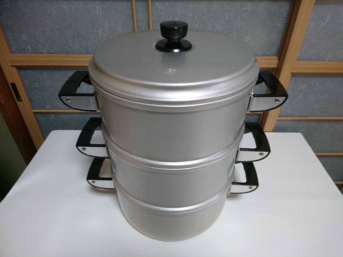 天満金属制作所 天満矢印 角型 セイロ アルミ製 3段 蒸し器 大型