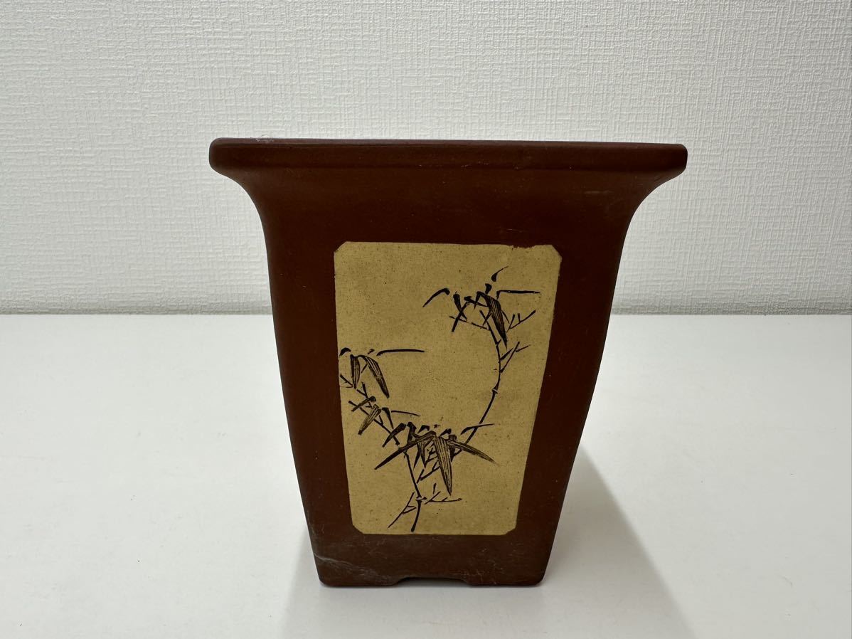 △彩国△時代物 中国 紫泥 朱泥 盆栽鉢 植木鉢 支那鉢 高