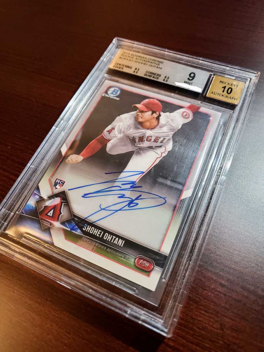 【未使用】大谷翔平 Topps Bowman Chrome 2018 ルーキー サイン BGS:9 Autograph:10 Shohei ...
