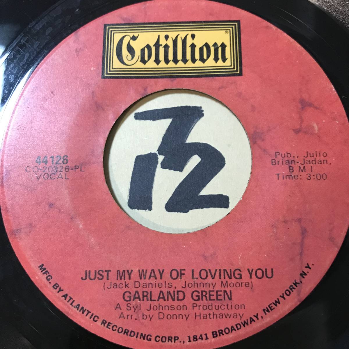 【目立った傷や汚れなし】試聴 ダニー・ハザウェイ編曲シル・ジョンソン制作。GARLAND GREEN JUST MY WAY OF