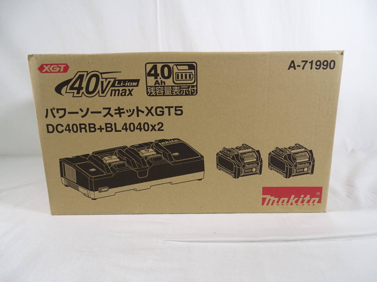 【未使用】43/Д813★マキタ パワーソースキットXGT5 A-71990 DC40RB (2口充電器) BL4040×2 (バッテリ2本 ...