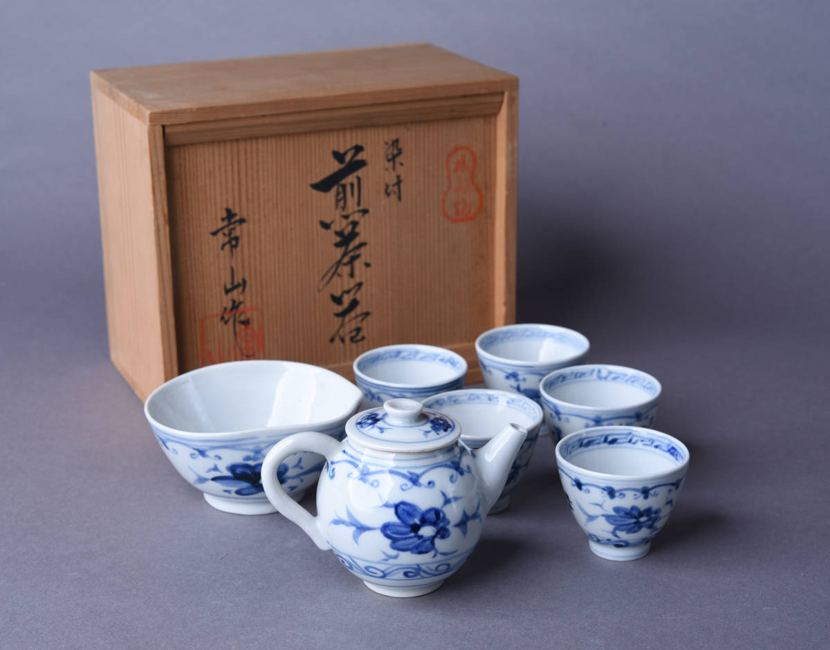 新品未使用品】常滑焼 谷川仁 白泥藻掛 煎茶器揃 茶托