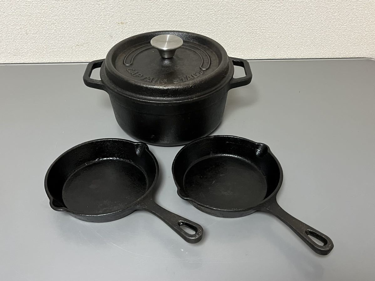 【未使用】本場USA CAMP CHEFDUCTH OVEN ダッチオーブン12インチ ＆ スキレットセット 鉄鍋の落札情報詳細