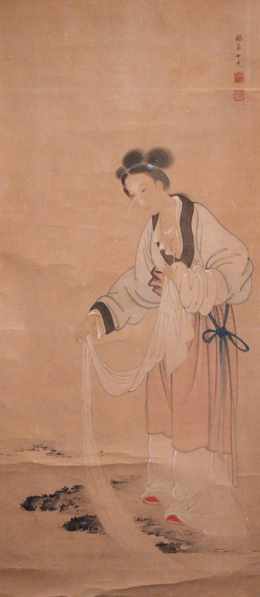 模写】掛軸前田青邨武者絵掛け軸骨董古玩中国