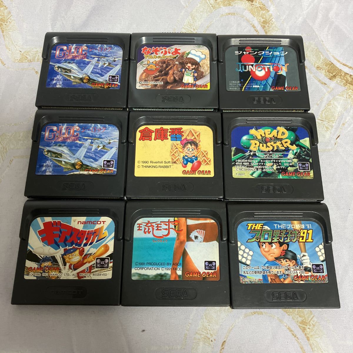 【傷や汚れあり】GAME GEAR ゲームギア GLOC ジーロック なぞぷよ ジャンクション 倉庫番 HEAD BUSTER ギアスタジアム