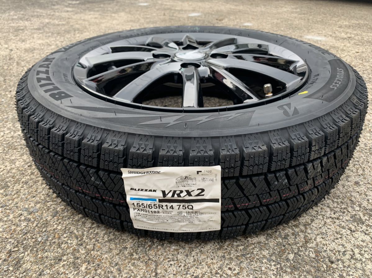 2024年製 ブリヂストン VRX2 155/65R14+アルミ 4本SET 未使用】軽