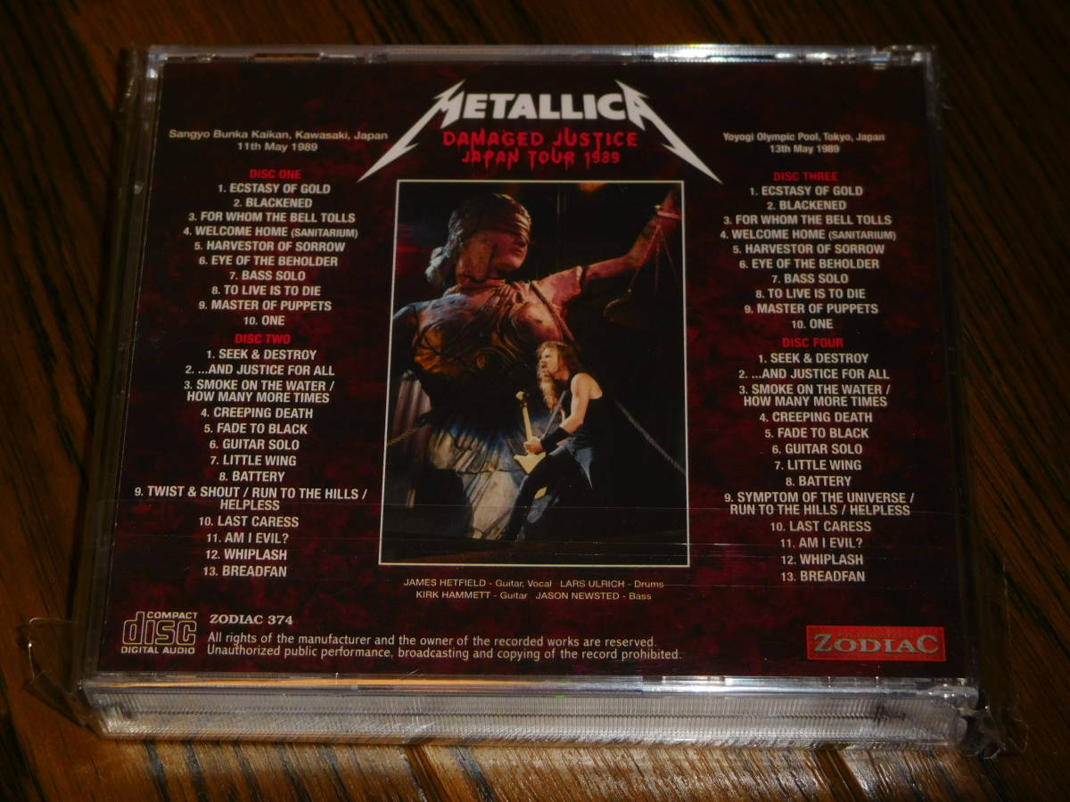 未使用】未開封新品 METALLICA / DAMAGED JUSTICE JAPAN TOUR 1989 4枚