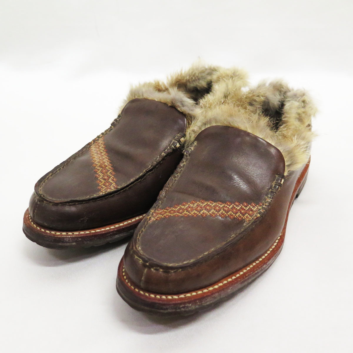 2002AW Number (N)INE 手間どっ NOWHERE MAN Rabbit Fur Western Boots 