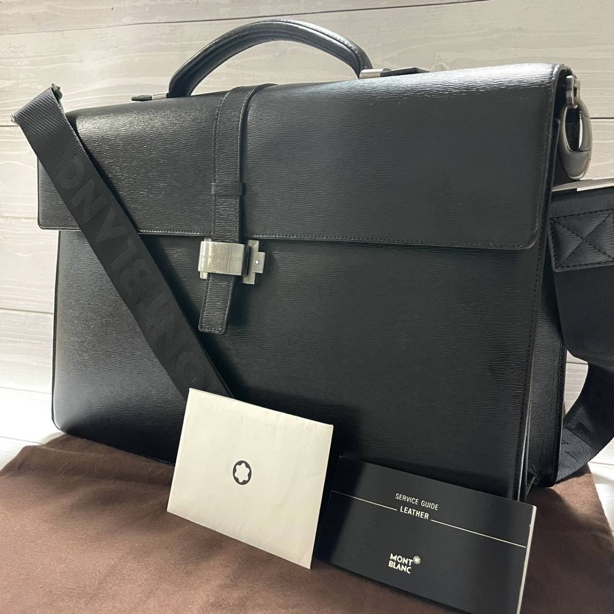 美品 モンブラン MONTBLANC ブリーフケース MONTBLANC ブリーフケース スパイダー ブラック モンブラン レ