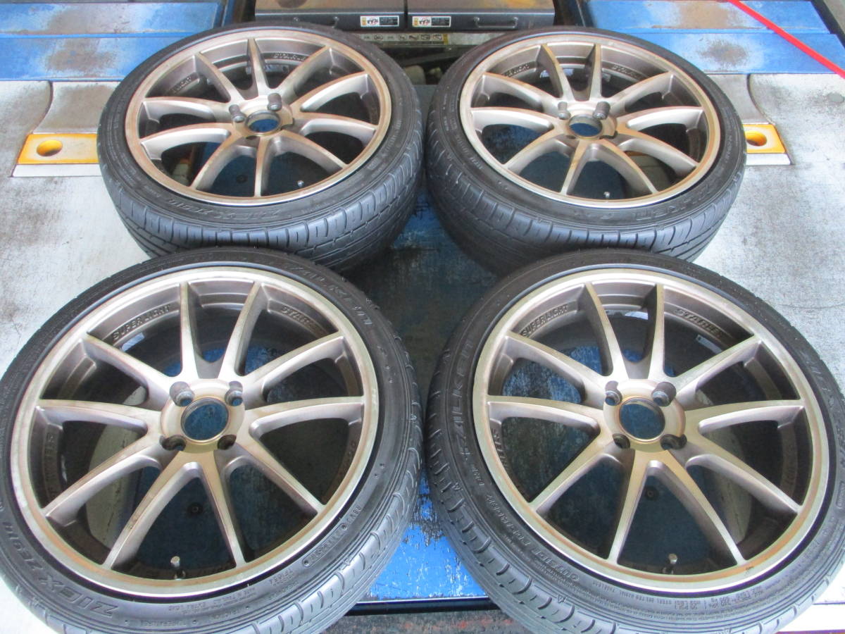 傷や汚れあり】【中古】PP WHEELS SUPER LIGHT STARLEY SC-001 17x7J 