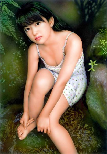 匿名配送 石川吾郎 美人画 「金色の髪」 版画 未使用】石川吾郎