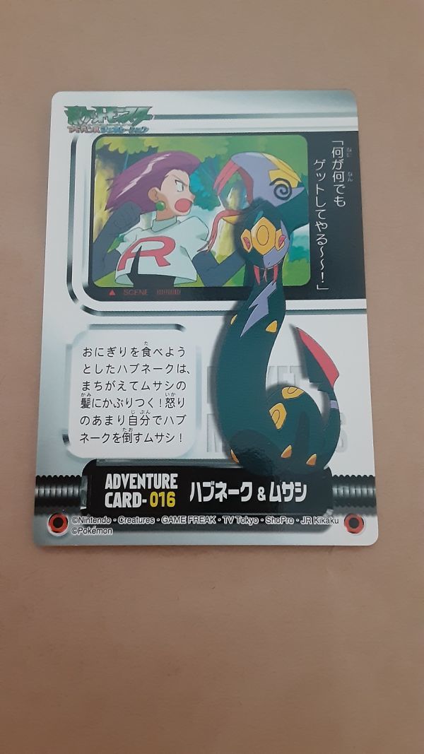 未使用】ポケモンずかんカード カードダス ハブネーク&ムサシの落札