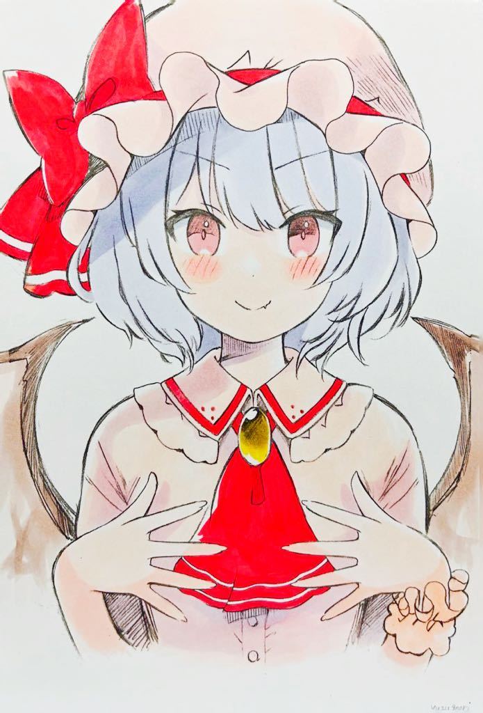 やや傷や汚れあり】4枚 レミリア 東方 ゆずごおり イラスト 手描き