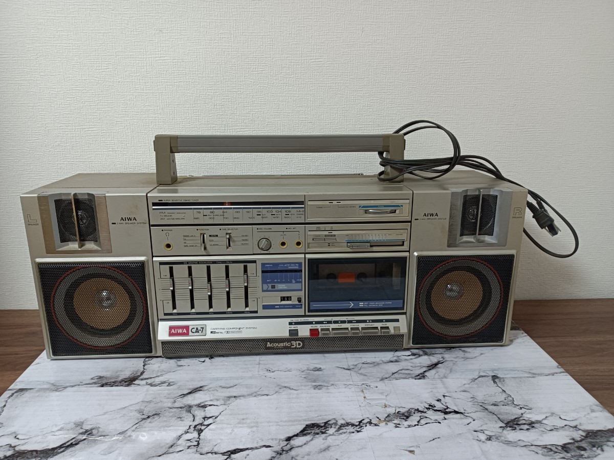 「AIWA」 CA-7 カセットデッキ ラジオコンポ AIWA」 CA-7 カセットデッキ ラジオコンポ