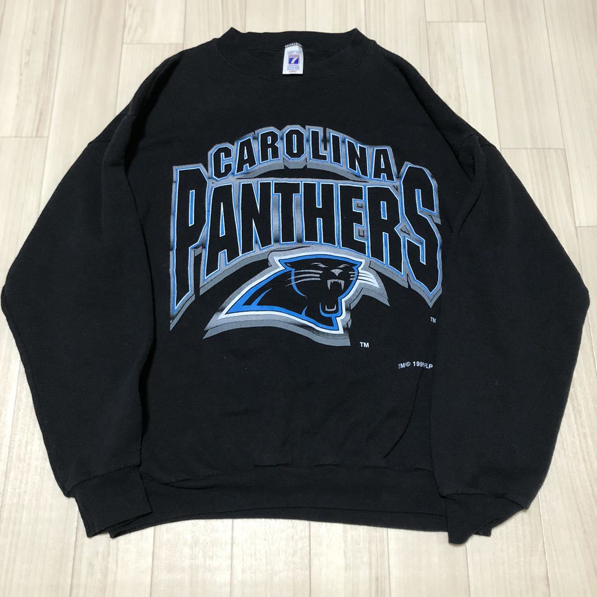 Vintage '90'S NFL Carolina Panthers triple-print sweatshirt, made in the USA, men's size L cotton black type Vintage Second Hand