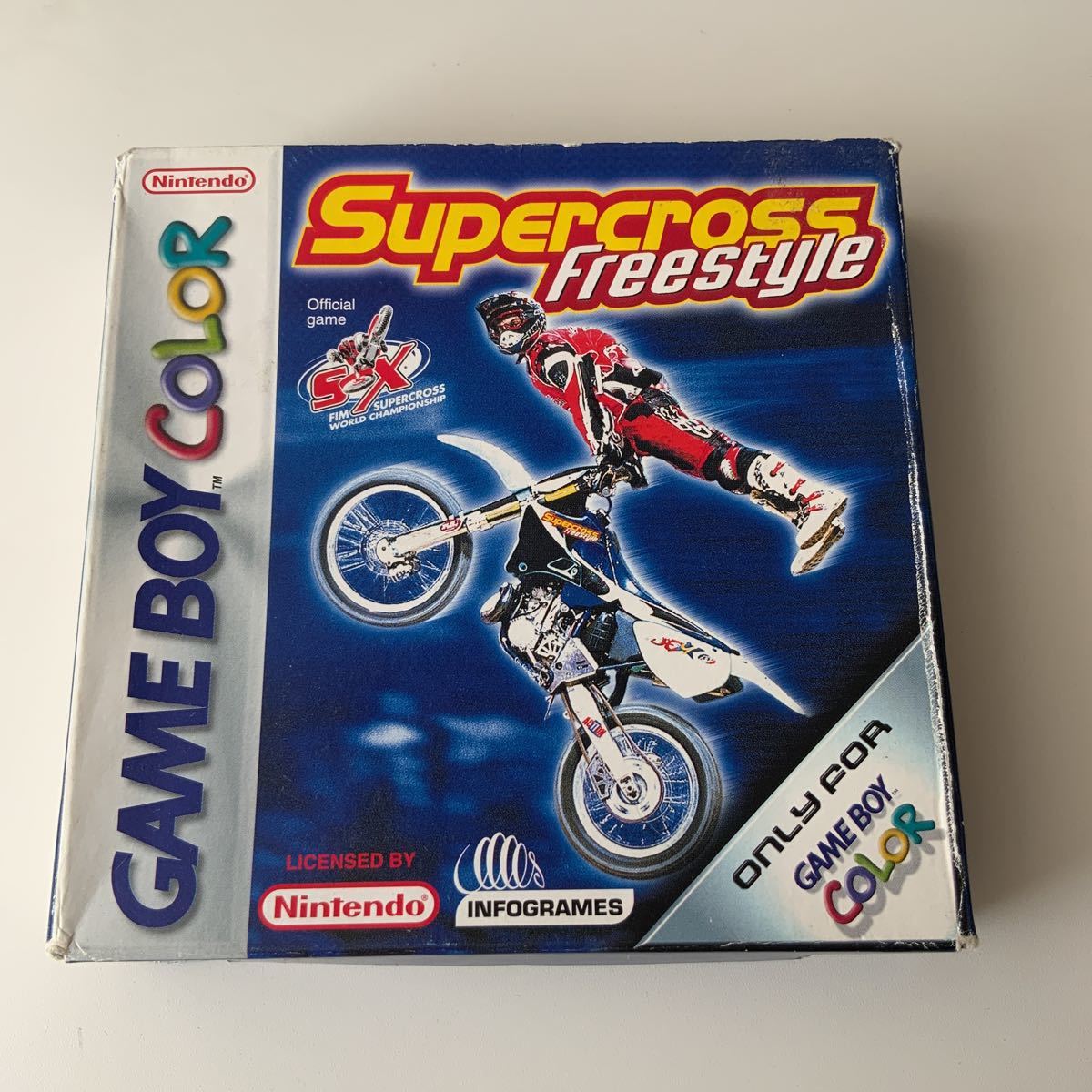 【目立った傷や汚れなし】GBC SuperCross Free style 海外版 ゲームボーイカラー フリースタイルモトクロス 任天堂の落札