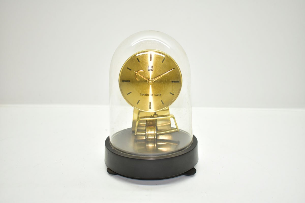 【傷や汚れあり】National ガラスドーム トランジスタクロック [ナショナル][TRANSISTOR CLOCK][振り子][置き時計