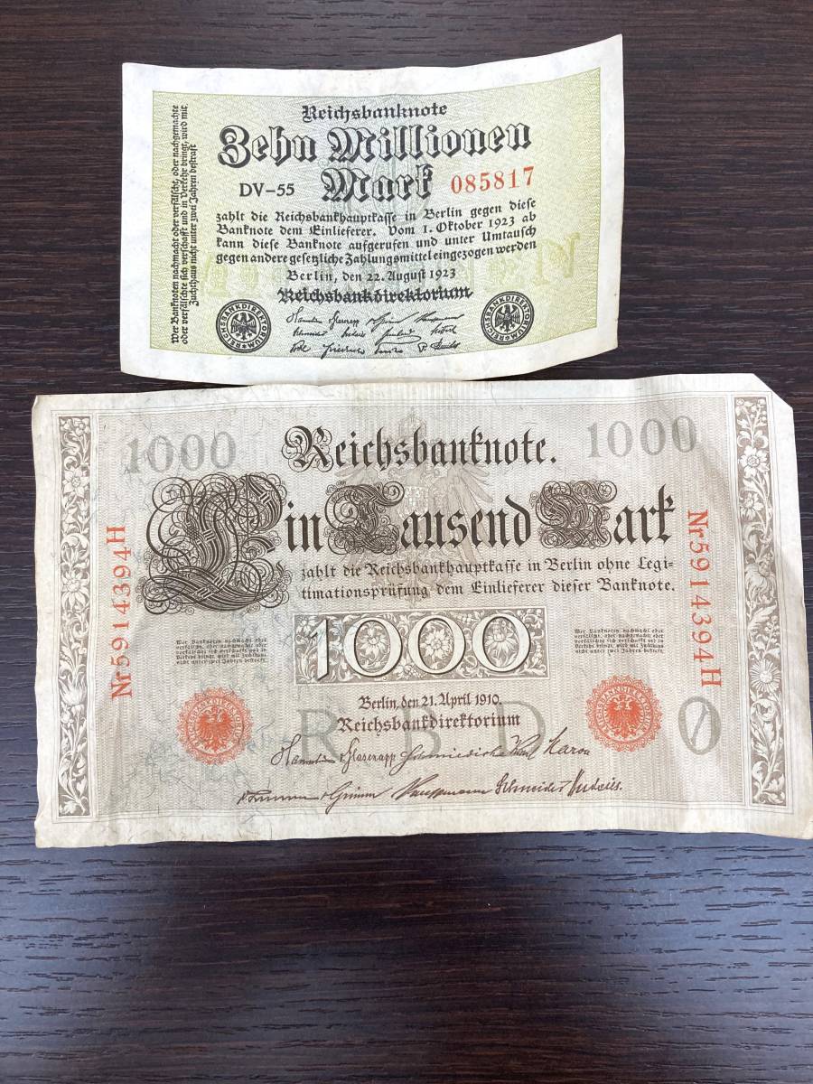 ☆旧紙幣ドイツ1910年ハイパーインフレーション紙幣100マルク 紙幣