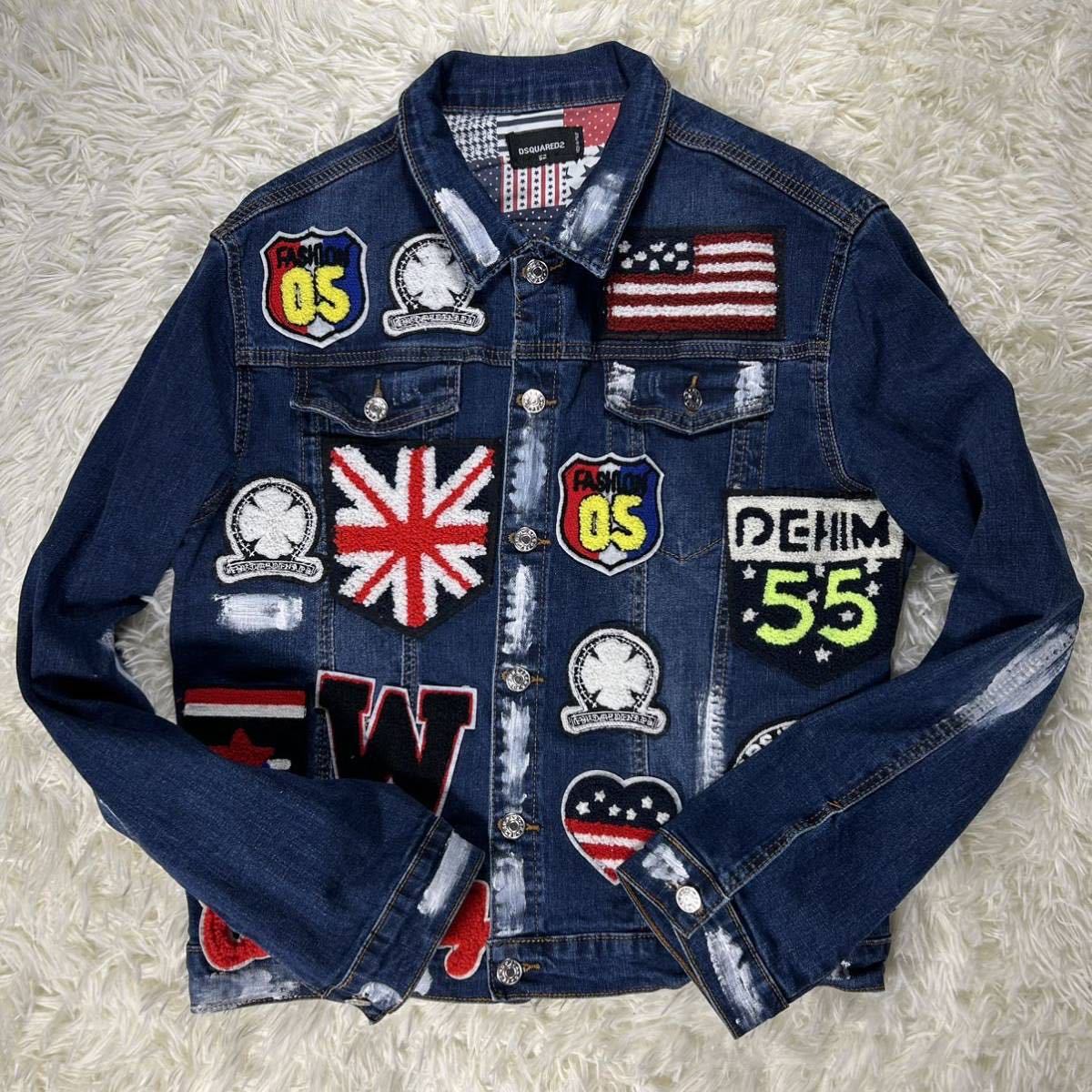 新品タグ付✨️DSQUAARED2 デニム ジャケット ワッペン 36 DSQUARED2 ディースクエアード デニムジャケット ワッペン DSQUARED2