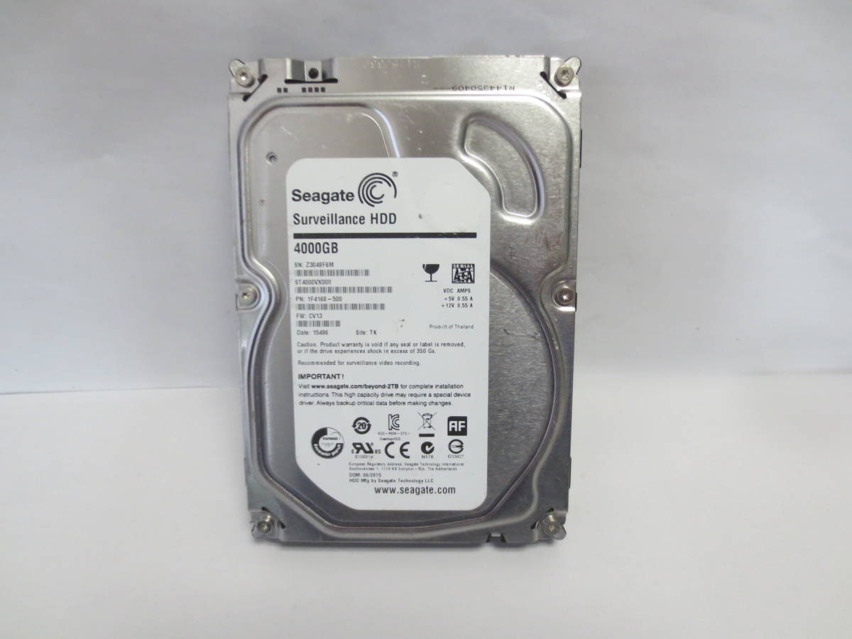【やや傷や汚れあり】★ 31851時間/77回 ★ Seagate ST4000VX000 4TB 3.5インチ SATA HDD ★の落札 ...
