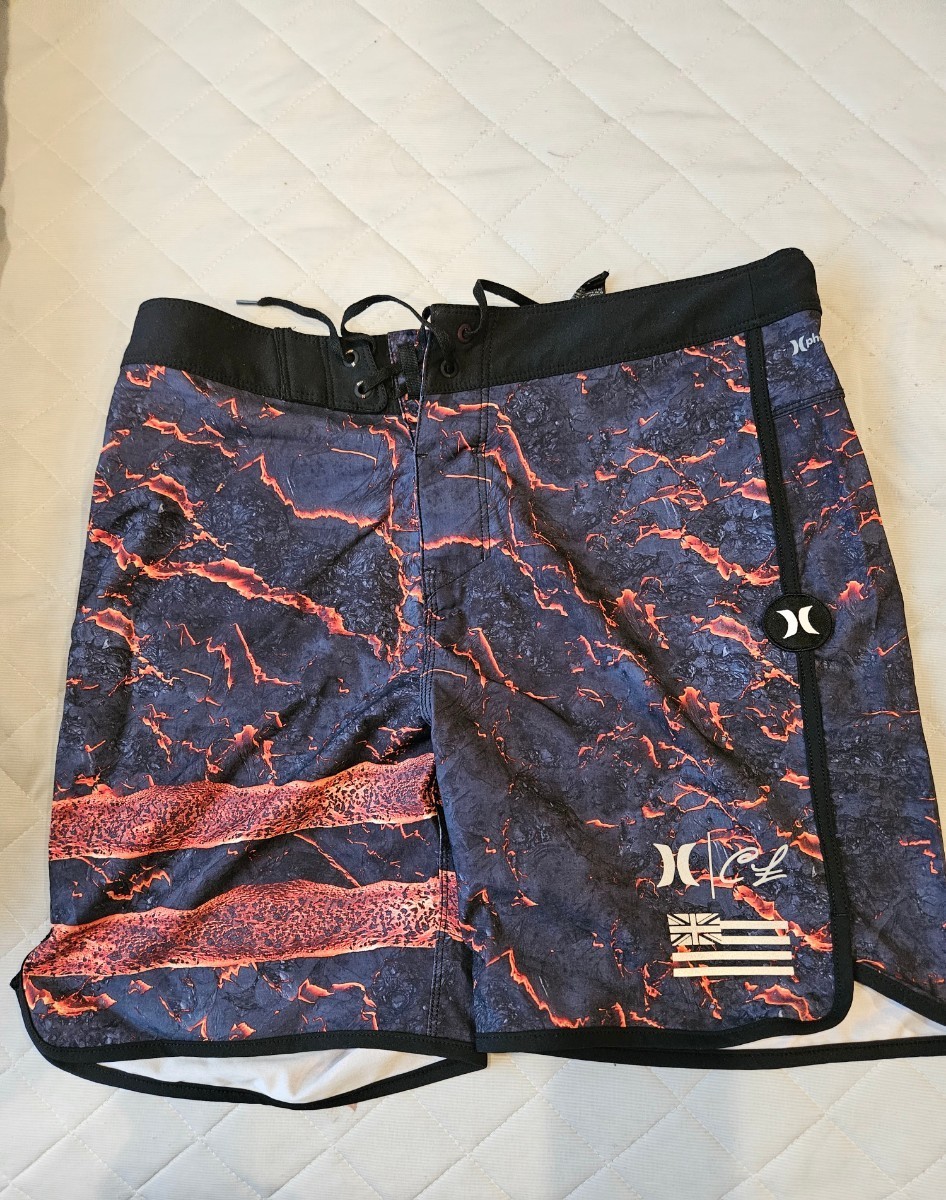 【目立った傷や汚れなし】HURLEY ハーレー メンズ サーフパンツ 水着 ボードショーツ ストレッチ ショーツ ジム用 ゴールジム