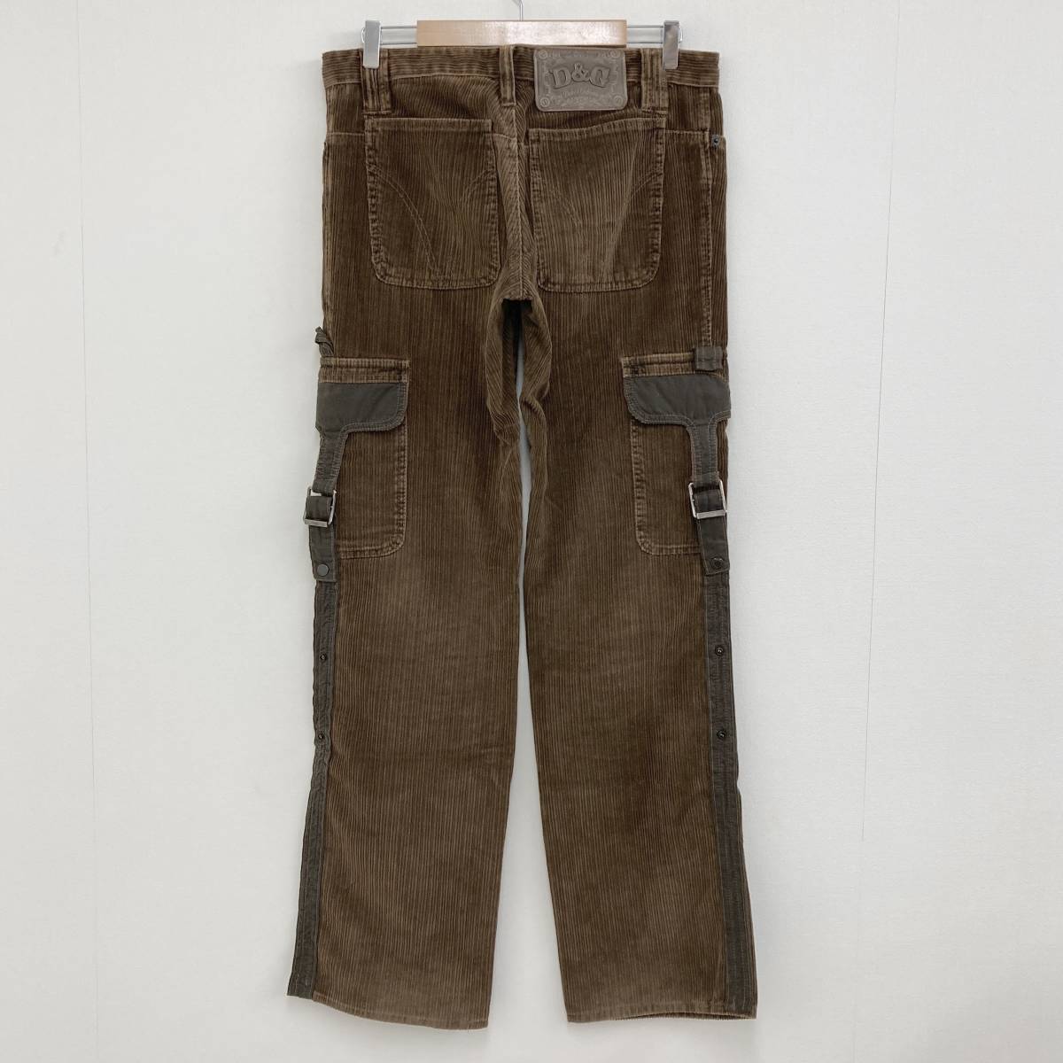 やや傷や汚れあり】D&G コーデュロイパンツ カーゴパンツ ブラウン