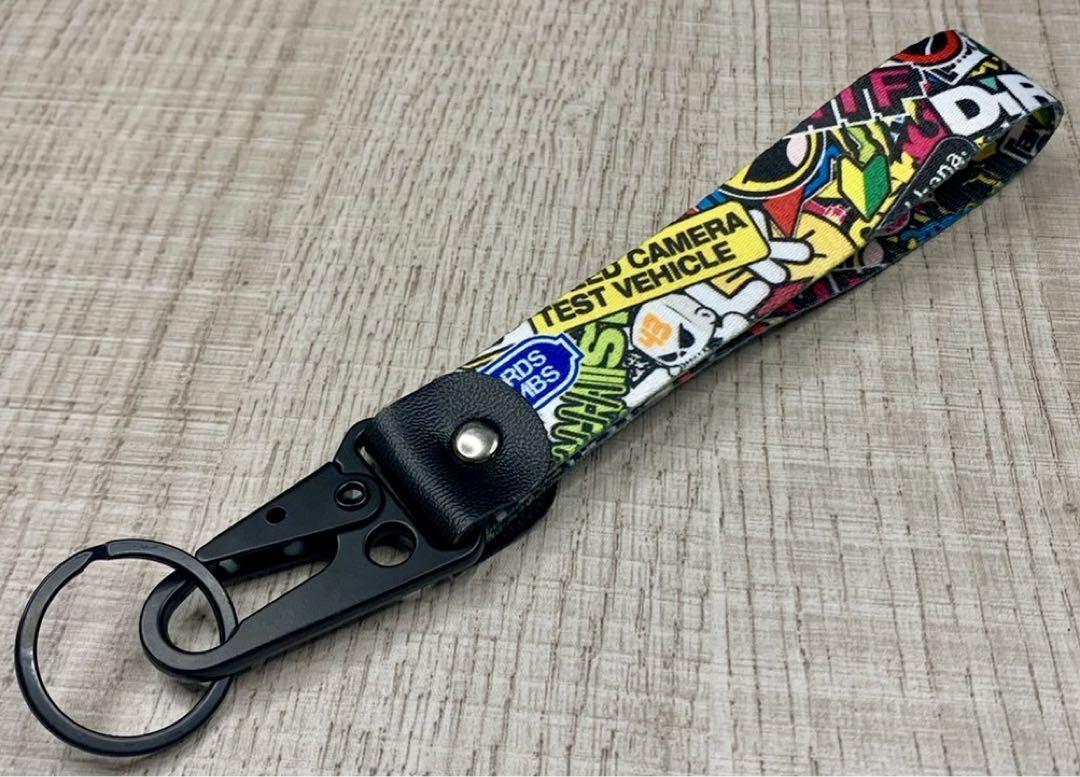 【未使用】ステッカーボム ストラップ キーホルダー JDM USDM ヘラフラ 車 N43 バイク スタンス スケーター ストリート スケボー
