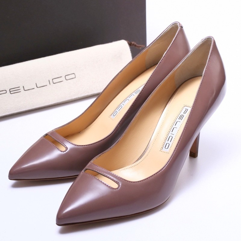PELLICO スタッズ付きパンプス ベージュ　37 ペリーコ フラット パンプス スタッズ付きベージュ