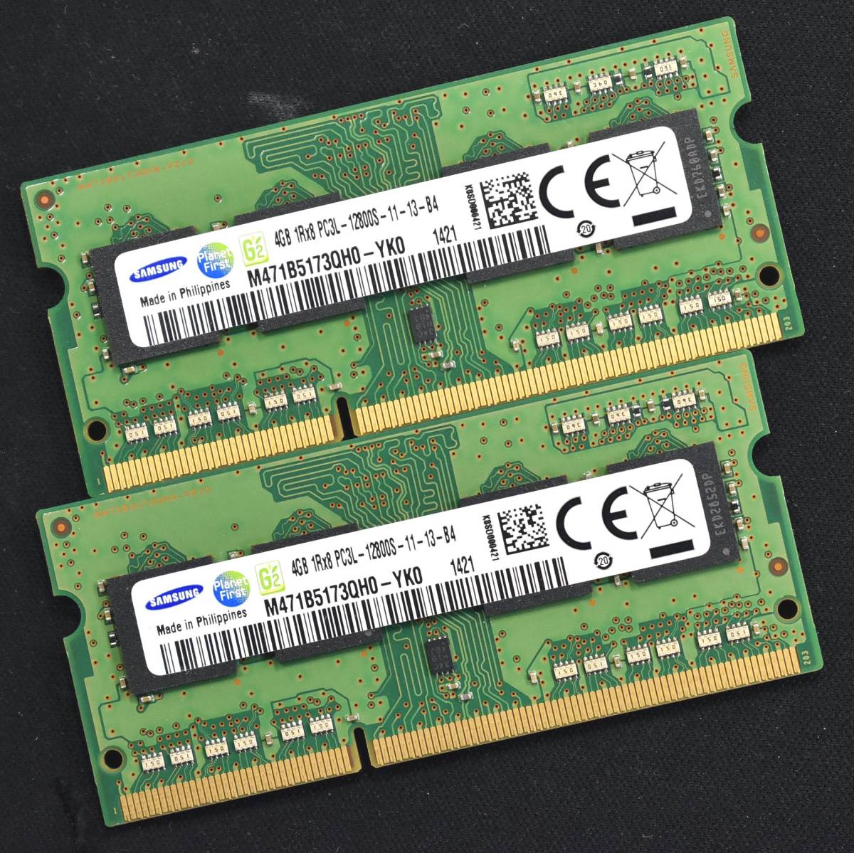 【目立った傷や汚れなし】8GB (4GB 2枚組) PC3L12800S DDR31600 S.O.DIMM 204pin 1Rx8