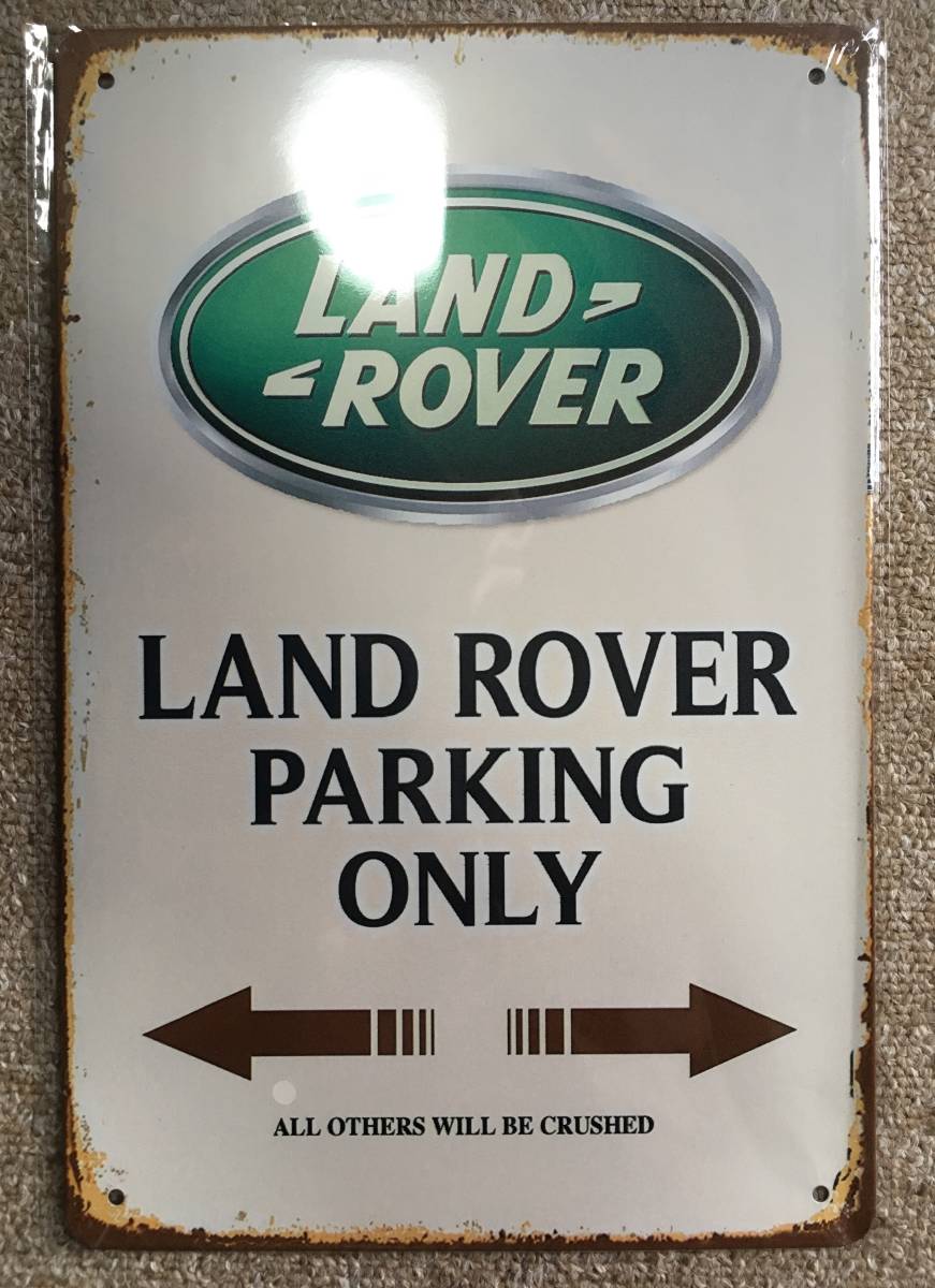 【未使用】ブリキ看板20×30cm ランドローバー LAND ROVER PARKING ONLY イベント用 アメリカンガレージ看板 ...