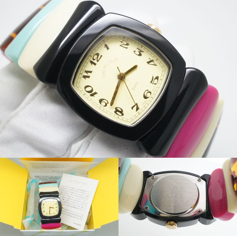 中古】【即決】【美品】スヌーピー Time Will Tell 腕時計 タイムウィルテル SNOOPY PEANUTS バングル ウォッチ  アクセサリーの落札情報詳細 - ヤフオク落札価格検索 オークフリー タイムウィルテル ブラック timewilltell SNOOPY バングルウォッチ 　タイムウィルテル