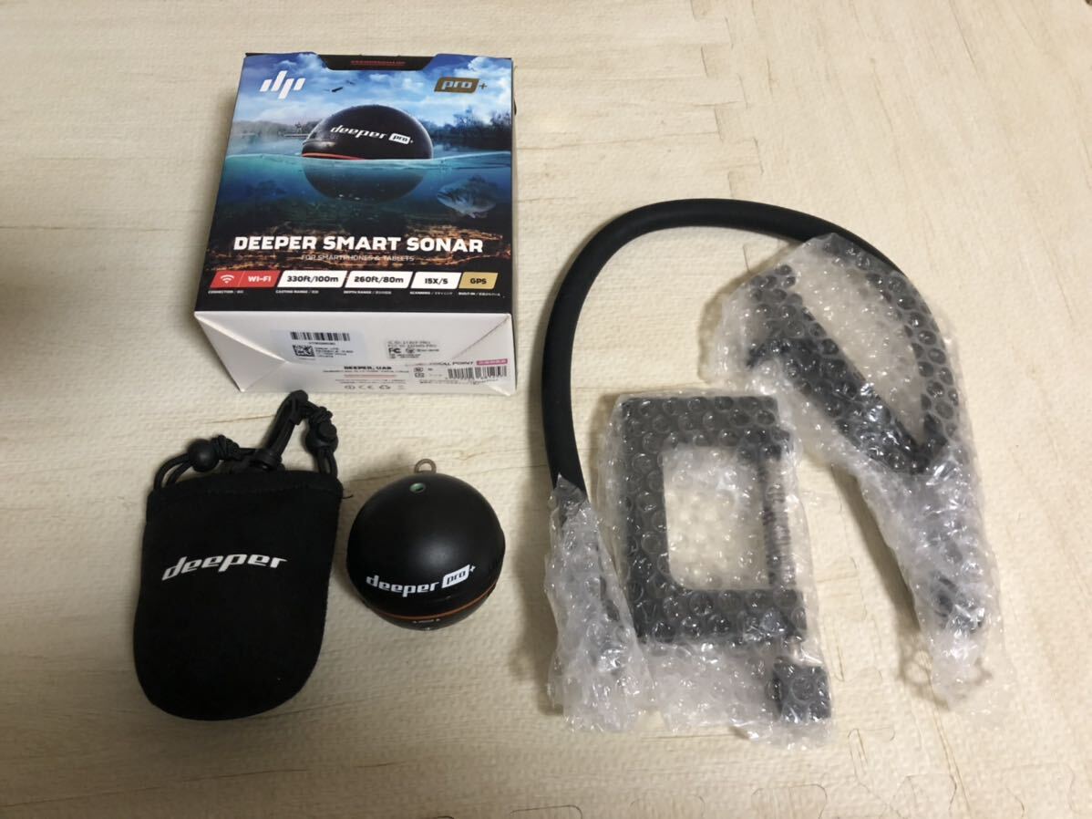 【やや傷や汚れあり】Deeper Smart Sonar Pro +GPS Flexible Arm Mount 2.0 魚群探知機ディー