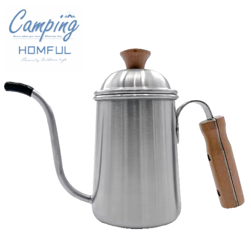 【未使用】★HOMFUL★ヴィンテージ ステンレス コーヒードリップポット★650ml★アウトドアケトル★キャンピングケトル★直火 IH対応★