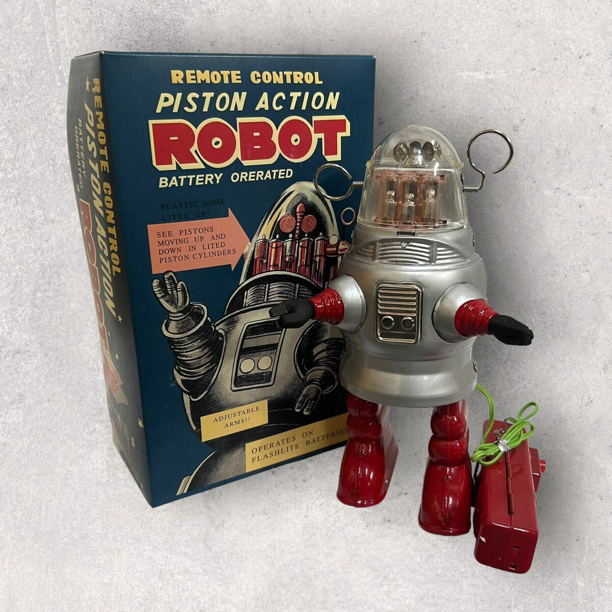 【目立った傷や汚れなし】ピストンアクションロボット ブリキ リモートコントロール REMOTE CONTROL PISTON ACTION