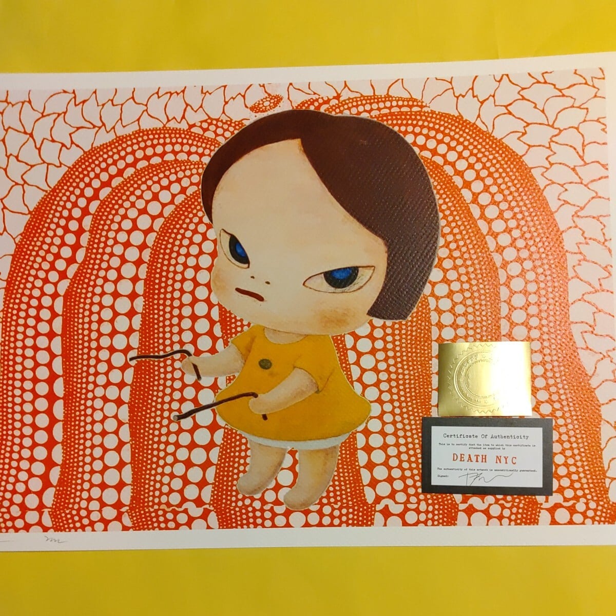 death nyc 世界限定100枚 奈良美智 ロッタちゃん 魚釣り death nyc