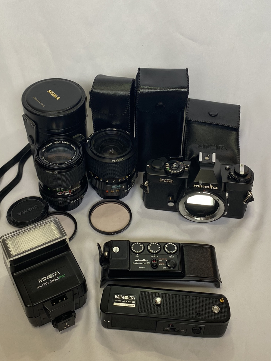 【全体的に状態が悪い】1円スタート レンズ2本セット Minolta XD 35mm SLR Film Camera Body MD