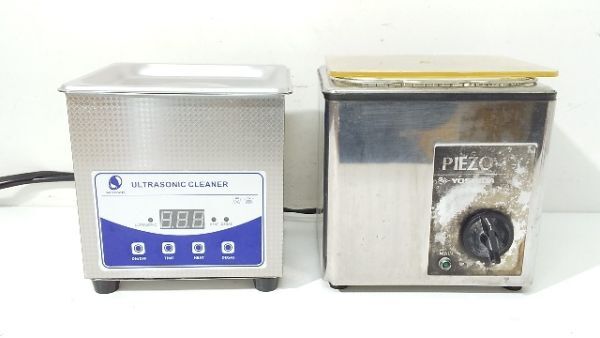 【やや傷や汚れあり】(1円スタート！) 超音波洗浄機 洗浄器【2台セット】Skymen JP-009 ＆ ヨシダ PIEZO1/ピエゾ1 ...