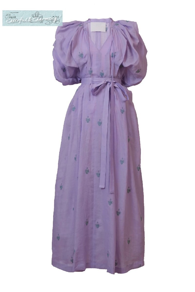 マイラン【完売】最高級リネンエプロンライラック