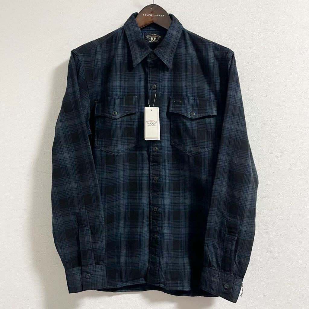 未使用】新品【RRL】チェック キャンバス ワークシャツ【ダブルアール 