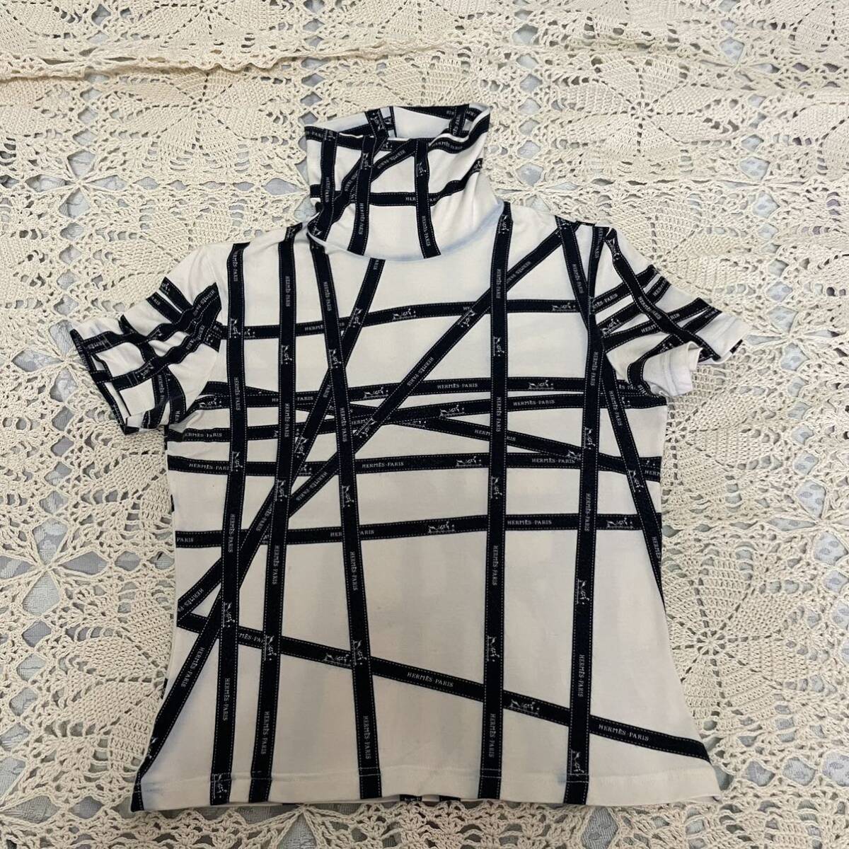 美品】HERMES 90's マルジェラ期 リボン柄 タートルネック