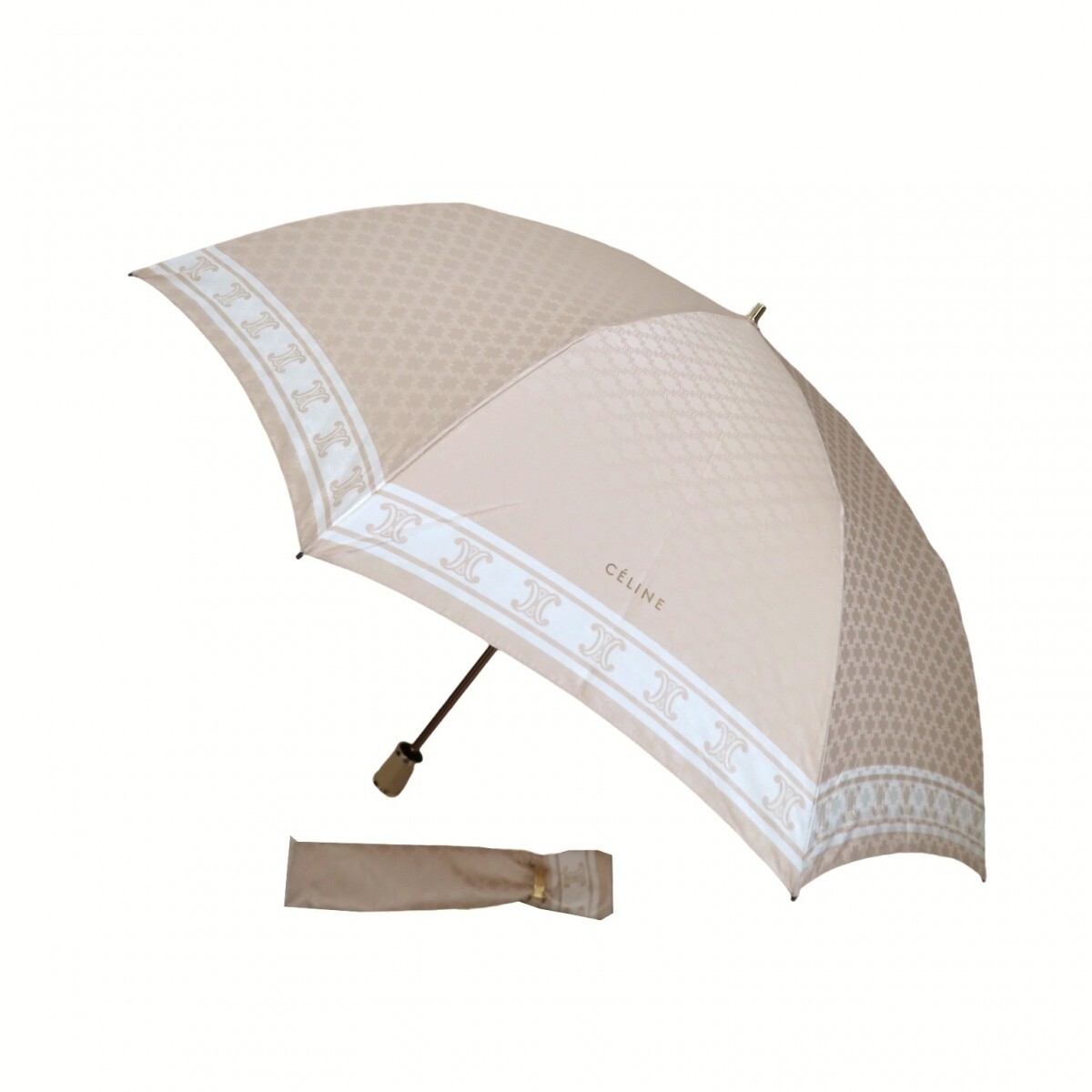 セリーヌ 折りたたみ日傘 ブラウン 極美品】セリーヌ 折りたたみ 日傘